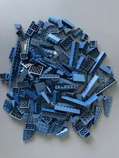 Lego Blue Dark Blue Navy Blue Mixed Parts Pieces Bricks Plates Lot Of 185