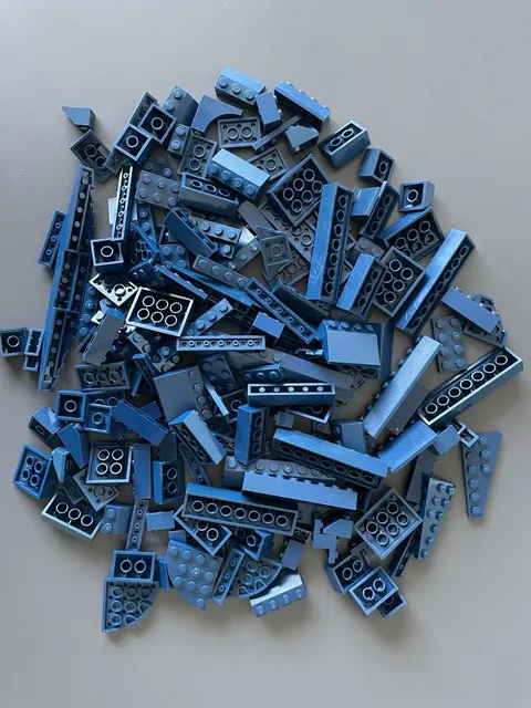 Lego Blue Dark Blue Navy Blue Mixed Parts Pieces Bricks Plates Lot Of 185