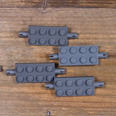 LEGO Dark Bluish Gray Plate 2 x 4 with Pins Part No. 30157 Qty 4