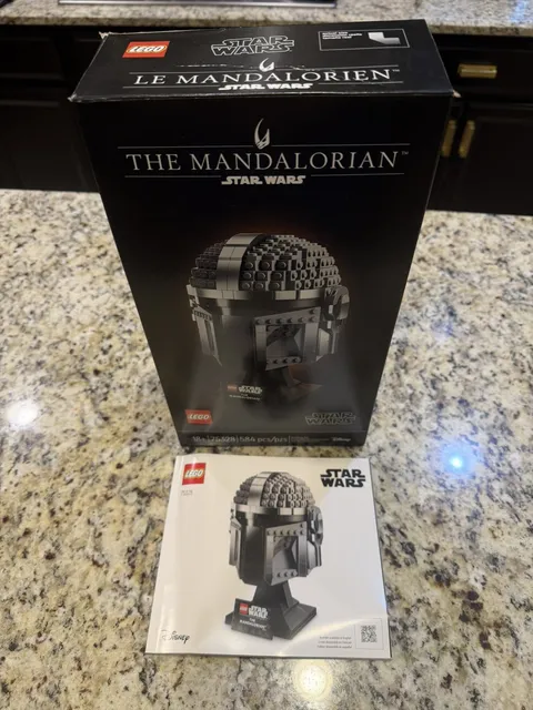 LEGO Star Wars 75328 Mandalorian Helmet Instruction Booklet & Box ONLY No Lego