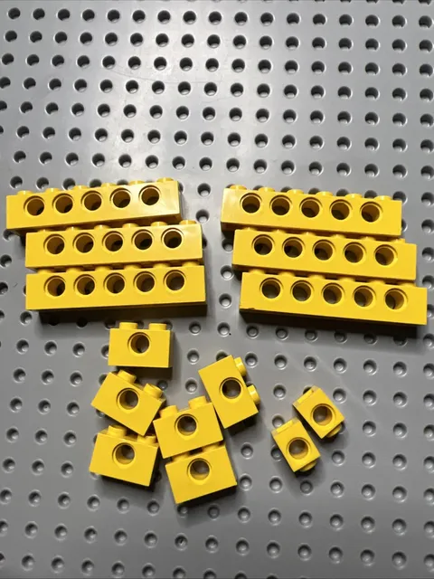 LEGO 3894 3700 6541 Technic Brick With Hole 1x6 1x2 1x1 Bulk 14pcs