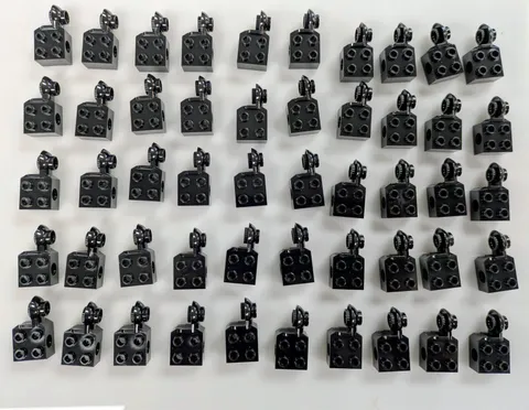 Lego x50 New Black Technic Bricks Modified 2 x 2 Pin Hole Rotation Joints 48171