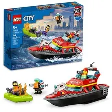 LEGO City Fire Rescue Boat Building Set - Floatable Toy for Multicolor