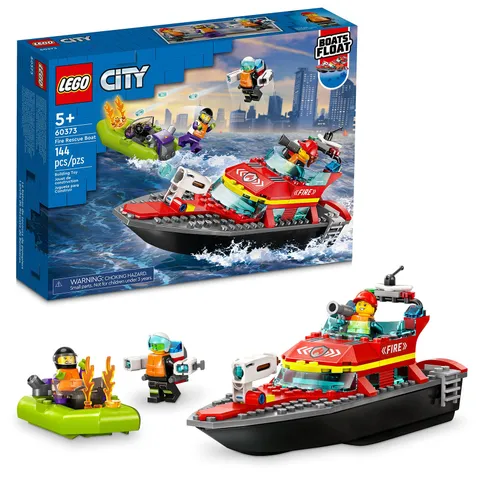 LEGO City Fire Rescue Boat Building Set - Floatable Toy for Multicolor