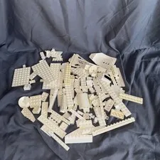 Bulk White LEGO Assorted 0.5 Pound Lot, Bricks, Plates, Tiles 8 Ounces