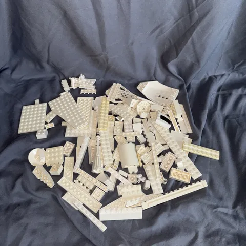 Bulk White LEGO Assorted 0.5 Pound Lot, Bricks, Plates, Tiles 8 Ounces