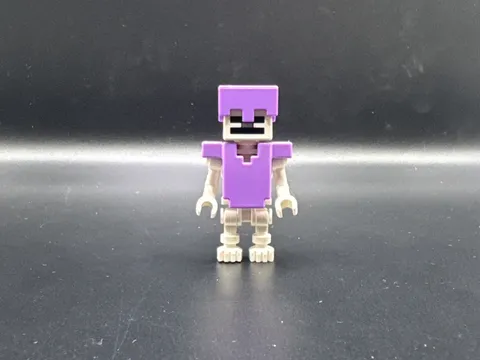 LEGO MINIFIGURE MINECRAFT SKELETON - MEDIUM LAVENDER ARMOR AND HELMET MIN253