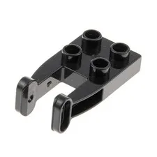 1x Lego Duplo Plate Holder 2x2 Black 2 Arms Winch 9227 4162964 42026