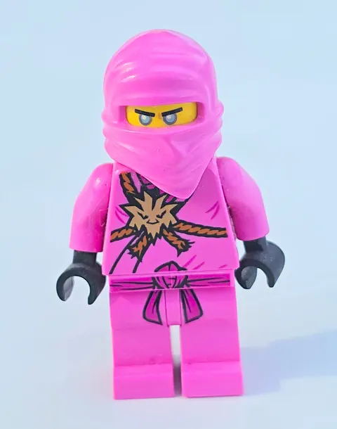 LEGO Pink Ninja Minifigure w/ Hood and Black Hands Plastic Figure
