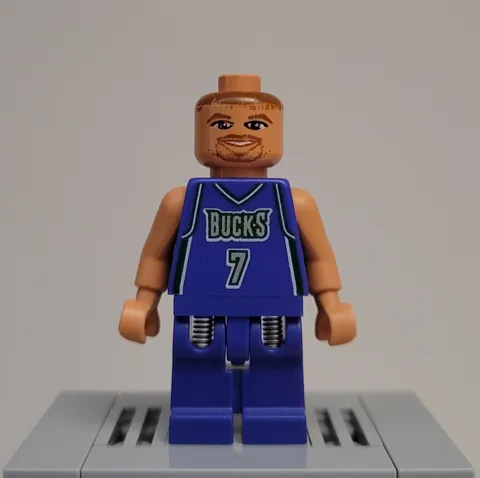 LEGO NBA - Toni Kukoc Minifigure - nba003 - Milwaukee Bucks #7 2003 - Basketball