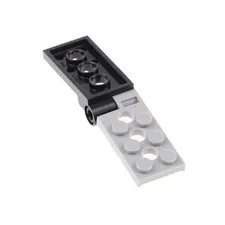 1x LEGO Hinge Plate 2x4 Gray Black Pin 3 Holes 98285 98286