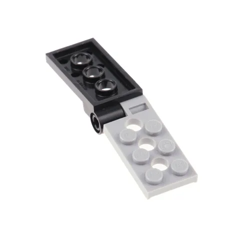 1x LEGO Hinge Plate 2x4 Gray Black Pin 3 Holes 98285 98286