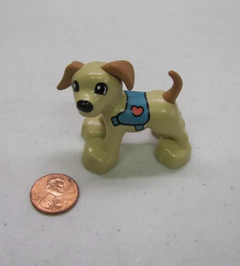 Lego Duplo Tan Puppy Dog Pet W/ Heart Vest Harness Service Dog Companion