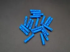 LEGO - 20x - Technic Pin - 3L with Friction Ridges - Blue - Blue - 6558
