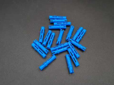 LEGO - 20x - Technic Pin - 3L with Friction Ridges - Blue - Blue - 6558
