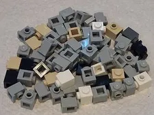 H Lego Lot 65  1 x 1 Modified Brick Headlight 4070 87087 Gray Black Tan White
