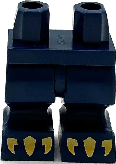 Lego New Dark Blue Minifigure Hips and Animal Legs with Gold Claws Pattern Part