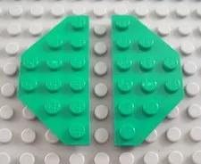 LEGO Lot of 2 Green 3x6 Cut Corner Flat Plate Pieces