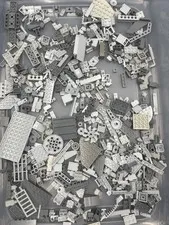 1 lb. Bulk Mixed Gray Legos - standard blocks and unique pieces (Lot EE)
