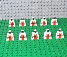 LEGO Coca-Cola Uniform White Torso Without Arms Minifigure Parts Set of 10