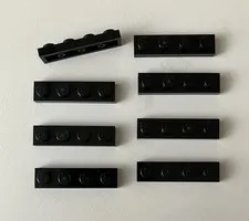 LEGO 8x New Pieces Plate 1x4 BLACK #3710