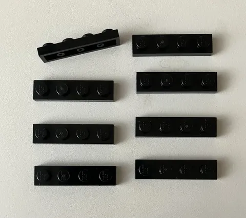 LEGO 8x New Pieces Plate 1x4 BLACK #3710