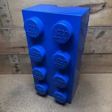 Lego Storage Brick 8 Knobs | Blue Large Stackable Storage Box 4004