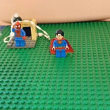 LEGO Spider-Man & Superman Minifigures Lot w/ Web Pieces and Red Cape
