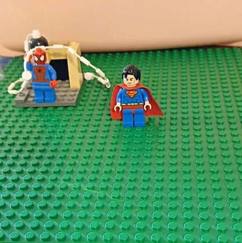 LEGO Spider-Man & Superman Minifigures Lot w/ Web Pieces and Red Cape