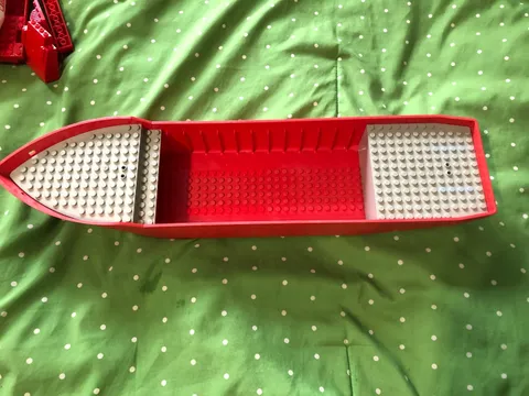 Vintage Lego large ship hull red old gray 