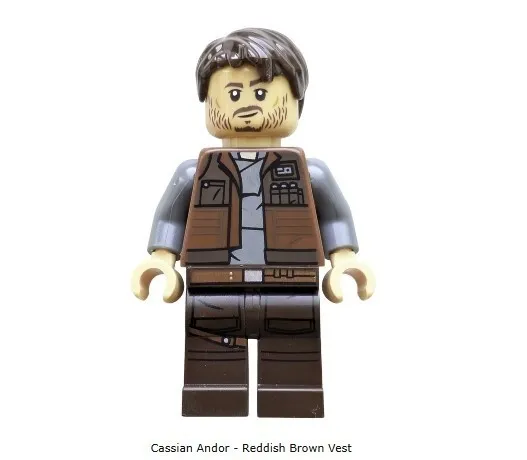 Lego Cassian Andor - Reddish Brown Vest Star wars Inv 19