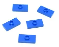 5 LEGO Blue 1x2 Jumper Plate single center stud adapter modified 15573 6092582