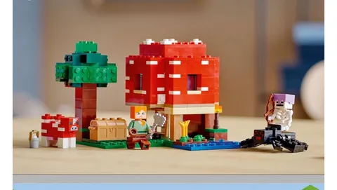 LEGO Minecraft The Mushroom House 21179 Complete Set With Manual. No box 