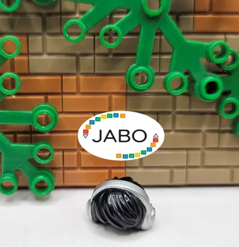 ( S12 / 9 / 21 ) LEGO 10166pb01 Hair Short Tousled with Silver Headphones