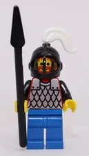LEGO Castle Scale Mail Red Minifigure Black Grille Helmet White Plume cas067