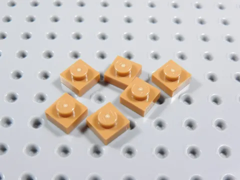 LEGO Lot of 6 Medium Nougat 1x1 Plates BA