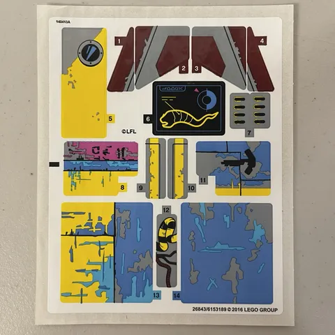 LEGO Star Wars Captain Rex's AT-TE 75157 Sticker Sheet Authentic 