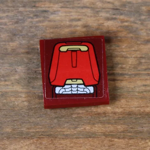 LEGO Marvel Dark Red Slope Curved 2x2x2/3 Silver and Red Armor Plates 15068pb235
