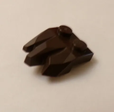 Lego x1 Dark Brown Modified 1x2 Plate, Three Rock Claws, 27261 (028-289)