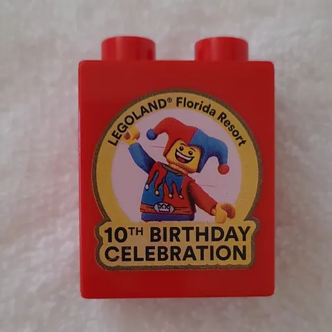 LEGO Custom Printed Red Brick LEGOLAND FL Resort 10th Birthday 2011 - 2021 