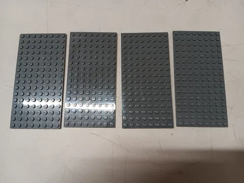 LEGO BULK LOT 4 DARK BLUISH GRAY 8X16 STUD BASE PLATES #92438 5" x 2.5"