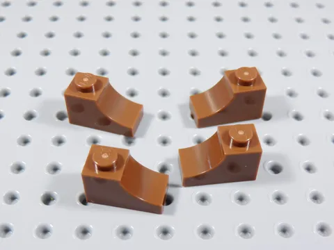 LEGO Lot of 4 Reddish Brown 1x2 Inverted Arch Bricks BA
