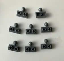 LEGO 8x NEW Pieces Plate 1X2 w/ Tow Ball/Hitch DARK BLUISH GREY #14417