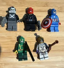 LEGO Captain America, Red Skull, Crossbones, Chitauri Warrior, Hydra Agent LOT