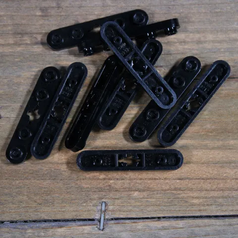 LEGO 32124 50029 Black Technic Plate 1x5 Smooth Ends 4 Studs Center Axle Hole