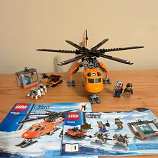 LEGO City Arctic Helicrane 60034 100% Complete w/ Manual