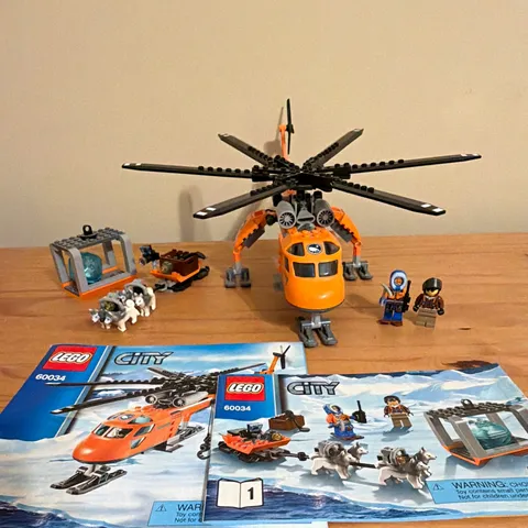 LEGO City Arctic Helicrane 60034 100% Complete w/ Manual