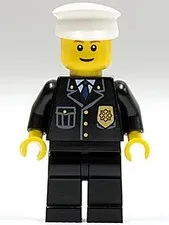 LEGO® Minifigure Town cty0005 Police City Suit w/Blue Tie and Badge Black Legs W