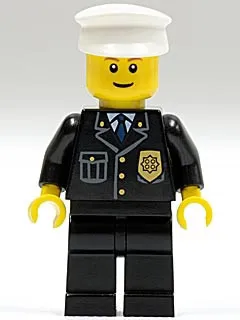 LEGO® Minifigure Town cty0005 Police City Suit w/Blue Tie and Badge Black Legs W