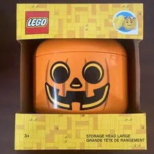 LEGO Pumpkin Storage Head Large Container Halloween Decor NEW
